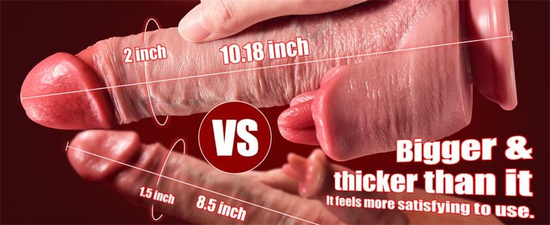 Hotsvibe Huge Realistic Thrusting Dildo Sex Toys Vibrator with 7 Thrusting 10 Vibrating Licking Mode Penis Dildos