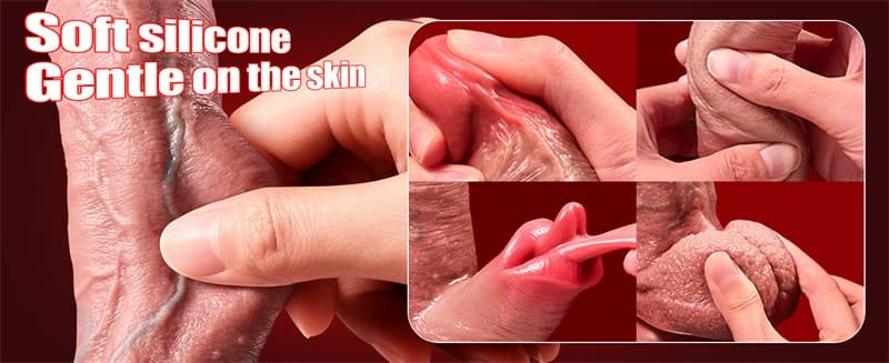 Hotsvibe Huge Realistic Thrusting Dildo Sex Toys Vibrator with 7 Thrusting 10 Vibrating Licking Mode Penis Dildos