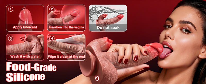 Hotsvibe Huge Realistic Thrusting Dildo Sex Toys Vibrator with 7 Thrusting 10 Vibrating Licking Mode Penis Dildos