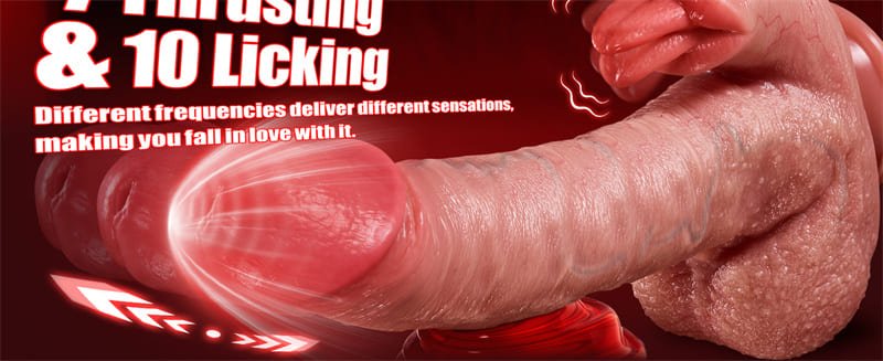 Hotsvibe Huge Realistic Thrusting Dildo Sex Toys Vibrator with 7 Thrusting 10 Vibrating Licking Mode Penis Dildos