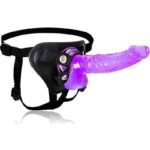 Purple Strap on Dildo with Harness, 8.31 Inch Wearable Realistic Dildo with Strong Suction Cup G Spot Stimulator