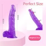 Purple Strap on Dildo with Harness, 8.31 Inch Wearable Realistic Dildo with Strong Suction Cup G Spot Stimulator - Image 6