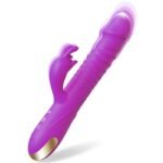 Purple Thrusting Dildo Vibrators with 3 Thrusting and 10 Vibrating Modes Rabbit Vibrator for Solo and Couples