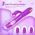 Purple Thrusting Dildo Vibrators with 3 Thrusting and 10 Vibrating Modes Rabbit Vibrator for Solo and Couples - Image 3