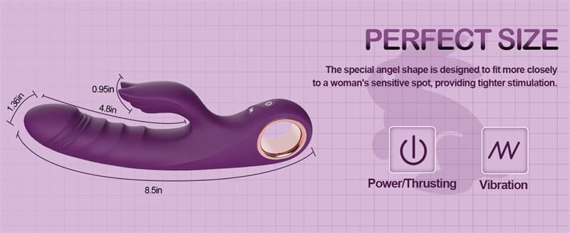 Purple Thrusting Vibrator G Spot Dildos with 3 Thrusting 10 Vibrations Modes for Dual Stimulation Rabbit Vibrator 9