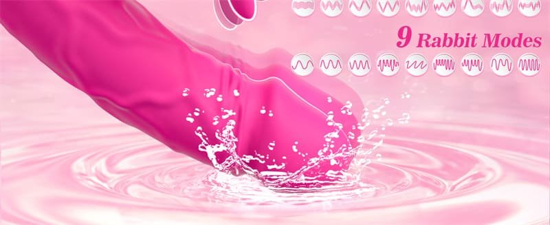 Rabbit Dildo Vibrator for Women with 9 Thrust 9 Vibration Modes Thrusting Dildo Vibrator for Clitoris Stimulation