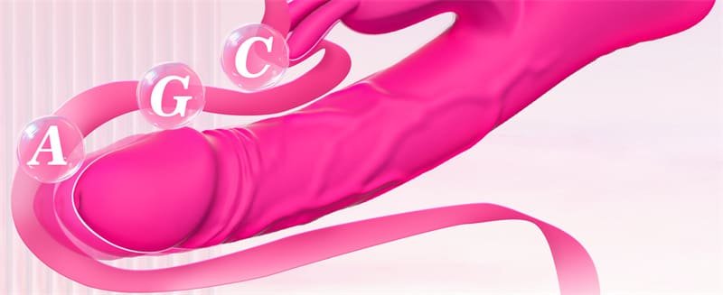 Rabbit Dildo Vibrator for Women with 9 Thrust 9 Vibration Modes Thrusting Dildo Vibrator for Clitoris Stimulation