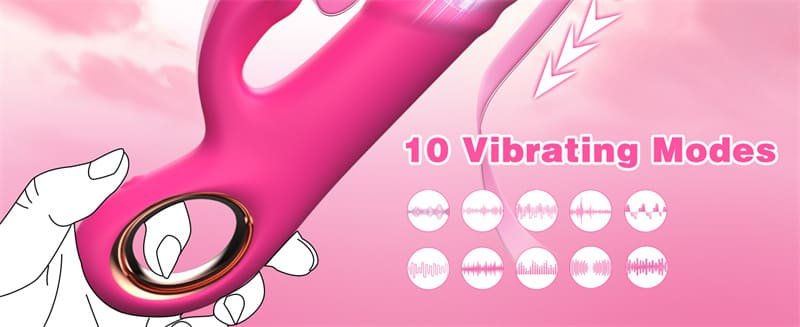 Rabbit G Spot Dildo Vibrators with 10 Powerful Vibrating 10 Thrusting Modes Thrusting Vibrator Sex Toys for Women 12