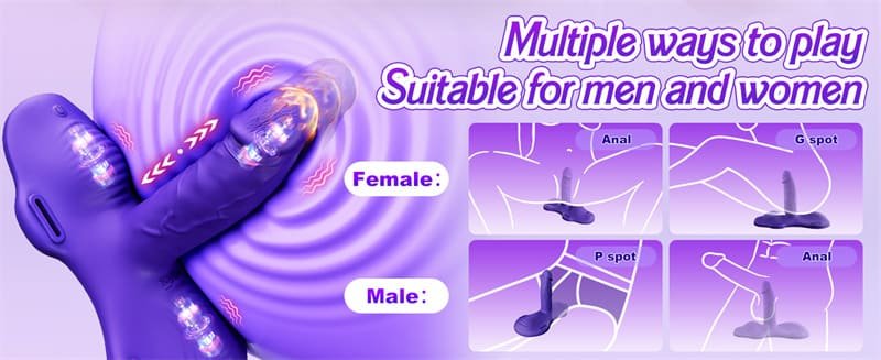 Ride Dildo Vibrator Sex Toys, Strap On Thrusting Dildo with 12 Thrusting & Vibrating Modes Grinder Vibrators for Women