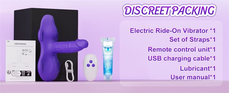 Ride Dildo Vibrator Sex Toys, Strap On Thrusting Dildo with 12 Thrusting & Vibrating Modes Grinder Vibrators for Women