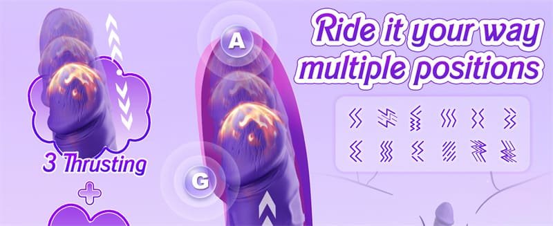 Ride Dildo Vibrator Sex Toys, Strap On Thrusting Dildo with 12 Thrusting & Vibrating Modes Grinder Vibrators for Women