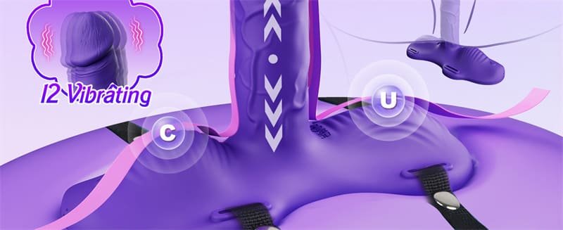 Ride Dildo Vibrator Sex Toys, Strap On Thrusting Dildo with 12 Thrusting & Vibrating Modes Grinder Vibrators for Women