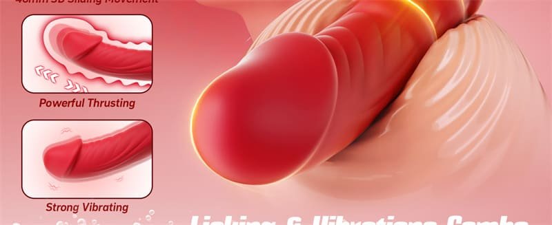 Rose 4 in 1 Rabbit Vibrator for Women with 7 Thrusting 10 Tongue Licking Vibrating Modes APP G Spot Stimulator 10