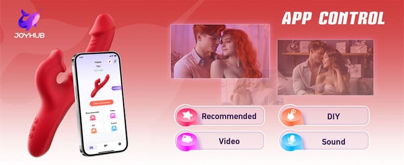 Rose 4 in 1 Rabbit Vibrator for Women with 7 Thrusting 10 Tongue Licking Vibrating Modes APP G Spot Stimulator 12