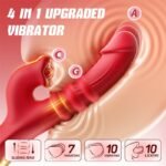Rose 4-in-1 Rabbit Vibrator for Women with 7 Thrusting & 10 Tongue Licking Vibrating Modes APP G-Spot Stimulator - Image 2