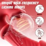 Rose 4-in-1 Rabbit Vibrator for Women with 7 Thrusting & 10 Tongue Licking Vibrating Modes APP G-Spot Stimulator - Image 4