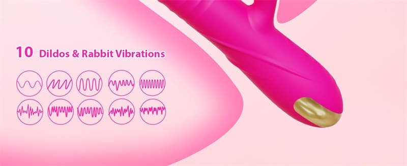 Rose Rabbit Vibrator with 3 Thrusting and 10 Vibrating Modes Silicone Thrusting Dildo Vibrators for Couples 9