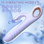 Rose Thrusting Vibrator Sex Toys with 10 Powerful Vibration 10 Thrusting Modes Rabbit G Spot Dildo Vibrators for Women - Image 11
