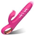 Rose Thrusting Vibrator Sex Toys with 10 Powerful Vibration 10 Thrusting Modes Rabbit G Spot Dildo Vibrators for Women