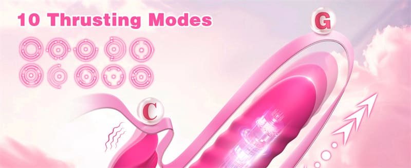 Rose Thrusting Vibrator Sex Toys with 10 Powerful Vibration 10 Thrusting Modes Rabbit G Spot Dildo Vibrators for Women 16