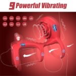 Rose Vibrating Cock Ring with Clitoral G Spot Stimulation & Remote Control 9 Vibrations Couple Sex Toys - Image 2