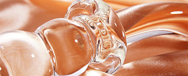 Small Crystal Glass Dildo, 7.6 Inch Curved Double-Ended Anal Plug Beads Dildo Beginner Massager Anal Toy