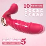 Thrusting Rabbit Vibrator with 5 Thrusting & 10 Vibration Modes G Spot Vibrator Dildowith Easy-Grip Ring Handle - Image 3