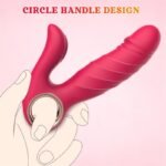 Thrusting Rabbit Vibrator with 5 Thrusting & 10 Vibration Modes G Spot Vibrator Dildowith Easy-Grip Ring Handle - Image 4