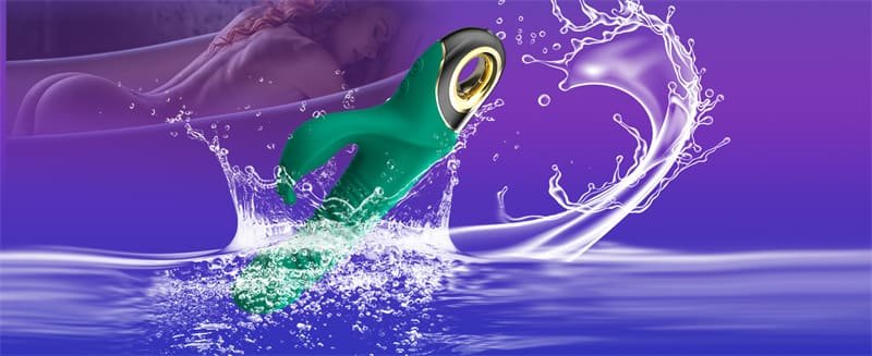 USK-V09 G-spot Rabbit Vibrator with 9 Vibrating & 5 Telescopic Modes Silicone Thrusting Dildo Sex Toys for Women