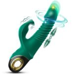 USK-V09 G-spot Rabbit Vibrator with 9 Vibrating & 5 Telescopic Modes Silicone Thrusting Dildo Sex Toys for Women