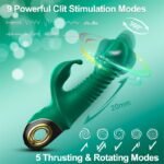 USK-V09 G-spot Rabbit Vibrator with 9 Vibrating & 5 Telescopic Modes Silicone Thrusting Dildo Sex Toys for Women - Image 3