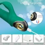 USK-V09 G-spot Rabbit Vibrator with 9 Vibrating & 5 Telescopic Modes Silicone Thrusting Dildo Sex Toys for Women - Image 4