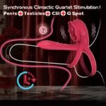 Vibrating Cock Ring Penis Sleeve with Rose Clitoral Stimulator APP Penis Ring Vibrator with 9 Vibration Modes - Image 3