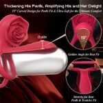 Vibrating Cock Ring Penis Sleeve with Rose Clitoral Stimulator APP Penis Ring Vibrator with 9 Vibration Modes - Image 4