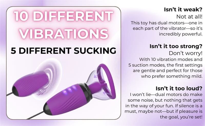 3IN1 Nipple Sucker Toys with 10 Vibrations & 5 Suctions Tongue Licking Nipple Pumps Vibrator with Removable Cup