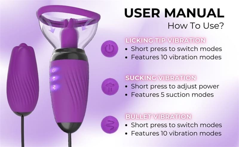 3IN1 Nipple Sucker Toys with 10 Vibrations & 5 Suctions Tongue Licking Nipple Pumps Vibrator with Removable Cup 3 3IN1 Nipple Sucker Toys with 10 Vibrations & 5 Suctions Tongue Licking Nipple Pumps Vibrator with Removable Cup