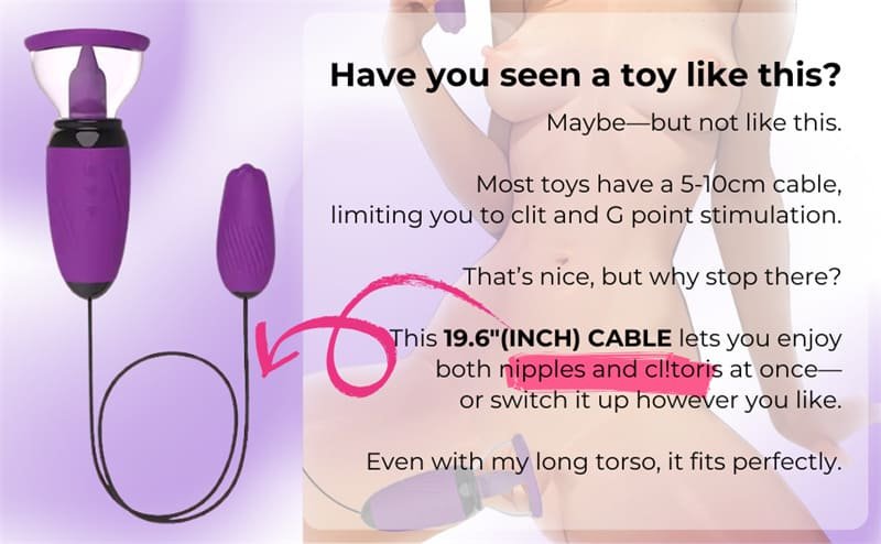 3IN1 Nipple Sucker Toys with 10 Vibrations & 5 Suctions Tongue Licking Nipple Pumps Vibrator with Removable Cup