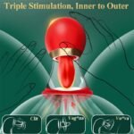 Anna Sucking Vibrator with 9 Tongue Licking & Vibrating 3 Sucking Rose Vibrator Sex Toys with LCD Display - Image 3