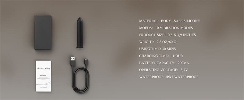 Black Bullet Vibrator with 10 Vibrations Discreet Lipstick Vibe Mini Vibrators with Angled Tip for Clitoral Stimulation 14