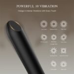 Black Bullet Vibrator with 10 Vibrations Discreet Lipstick Vibe Mini Vibrators with Angled Tip for Clitoral Stimulation - Image 2