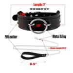 Black Wide Soft Faux Leather Sex Collar Choker with Adjustable Thick PU Necklace for Cosplay - Image 6