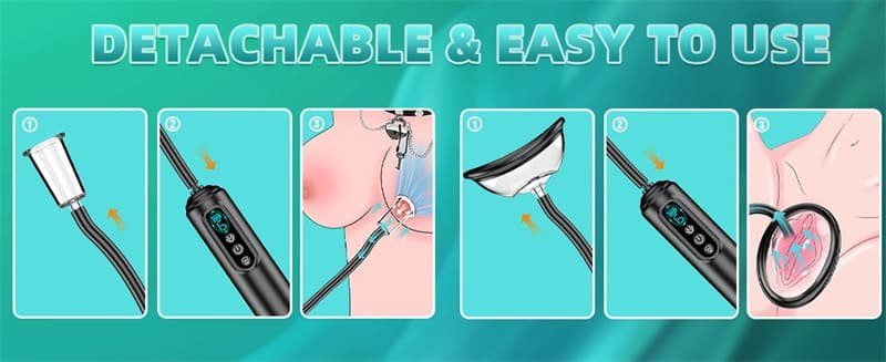 Electric Pussy Pump Nipple Sucker Sex Toys with 6 Suction Modes BDSM Toys Kit Clit Sucker with 5 Size Cups Included