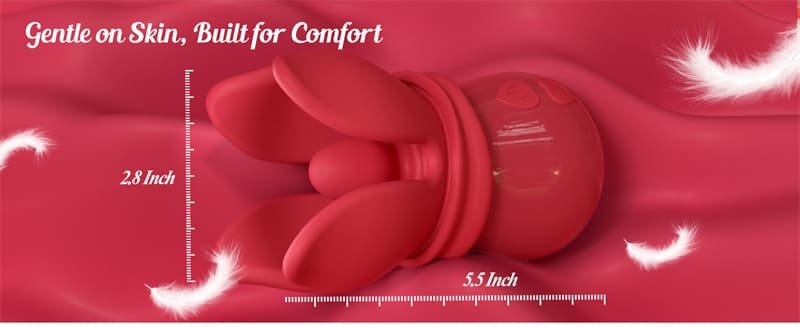 Grabbing Rose Nipple Sex Toy with 10 Vibration and 10 Grabbing Modes 360° Tongue Licking Swirling Nipple Vibrator