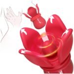 Grabbing Rose Nipple Sex Toy with 10 Vibration and 10 Grabbing Modes 360° Tongue Licking Swirling Nipple Vibrator