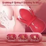 Grabbing Rose Nipple Sex Toy with 10 Vibration and 10 Grabbing Modes 360° Tongue Licking Swirling Nipple Vibrator - Image 2