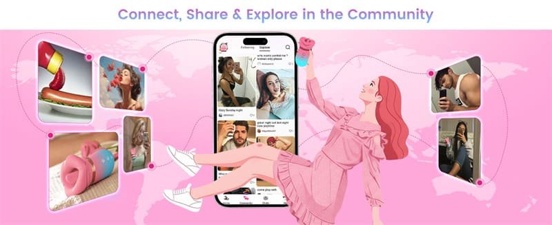 Hotsvibe 10 Tongue Licking Rose Tongue Vibrator Anal Clit Nipple Vibrators Female Couples Sex Toys with APP 21