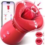 Hotsvibe 5IN1 Mouth Sucking Vibrator Rose Sex Toy with 10 Tongue Licking Modes & APP Clit Nipple Vibrators