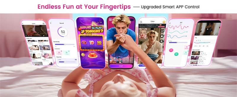 Hotsvibe 5IN1 Mouth Sucking Vibrator Rose Sex Toy with 10 Tongue Licking Modes & APP Clit Nipple Vibrators