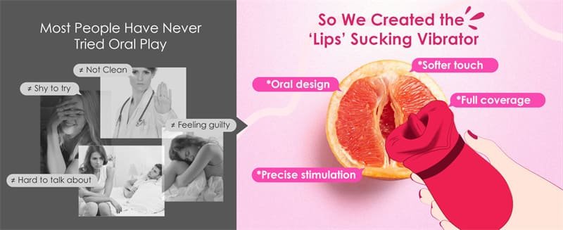 Hotsvibe 5IN1 Mouth Sucking Vibrator Rose Sex Toy with 10 Tongue Licking Modes & APP Clit Nipple Vibrators