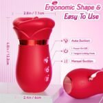 Hotsvibe 5IN1 Mouth Sucking Vibrator Rose Sex Toy with 10 Tongue Licking Modes & APP Clit Nipple Vibrators - Image 8